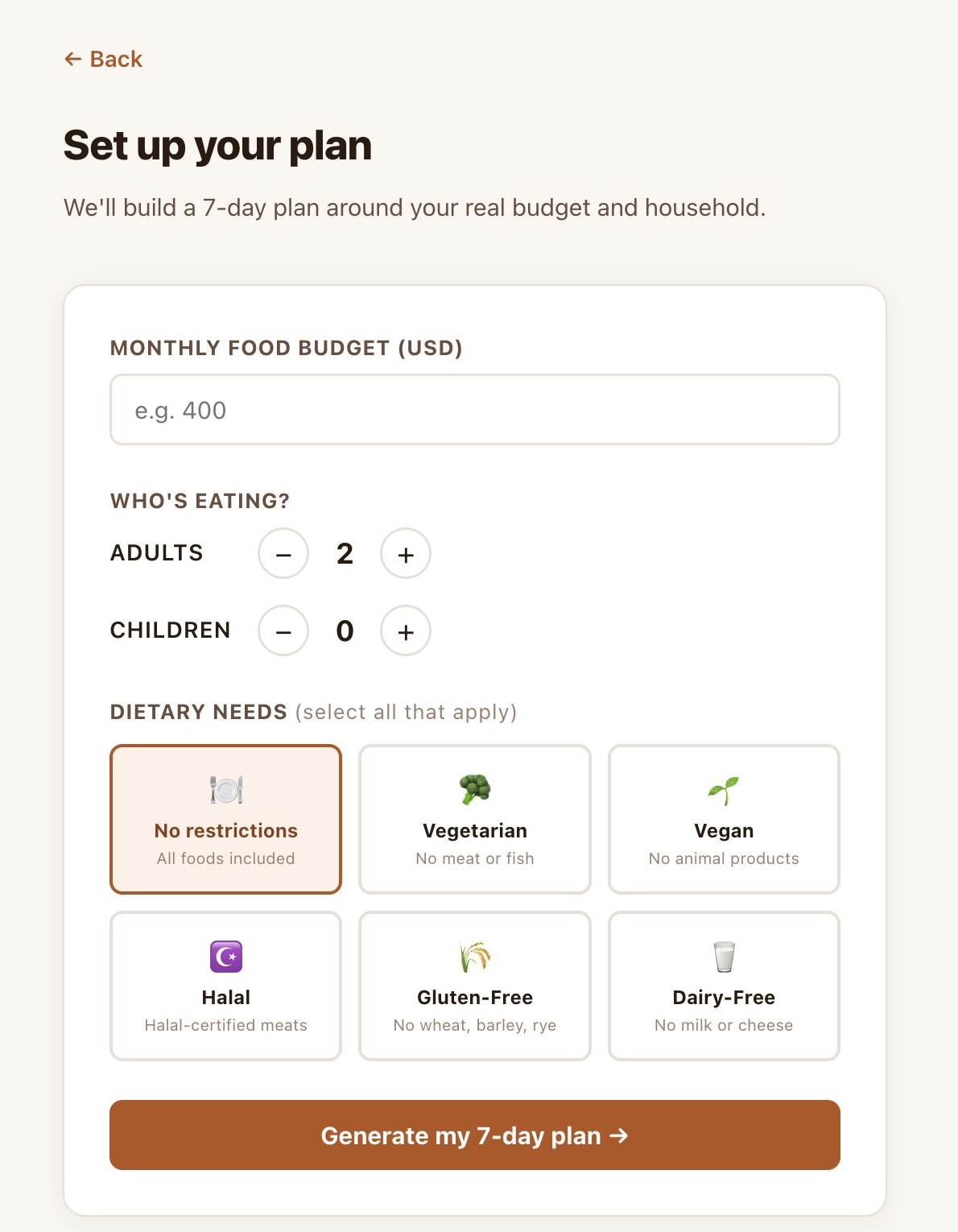 1 · Set up your plan