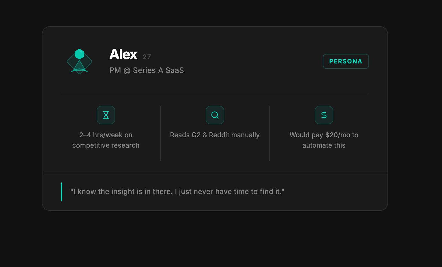 Alex — User Persona Card